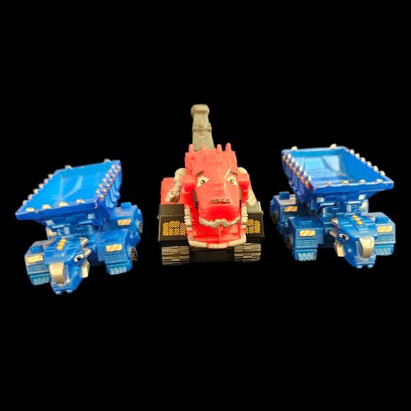 Hot Wheels DinoTrux Ton-Ton & Dozer Crane Die-Cast Lot of 3 Figures 2015 - Picture 2 of 7